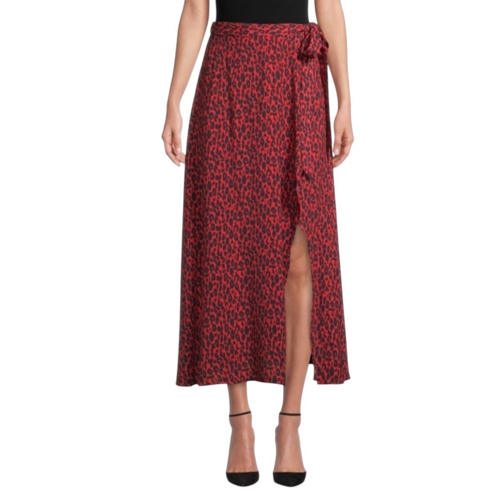 IRO Red and Black Midi Skirt
